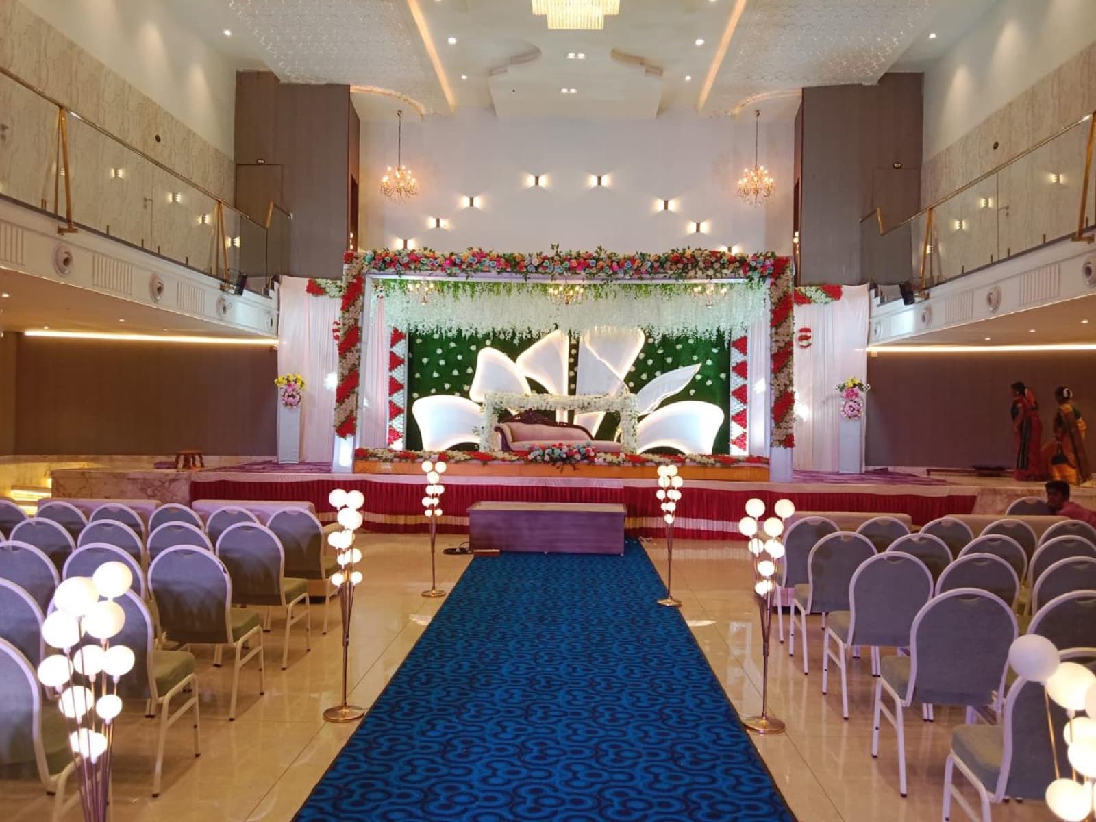 Decorated party hall for a celebration
